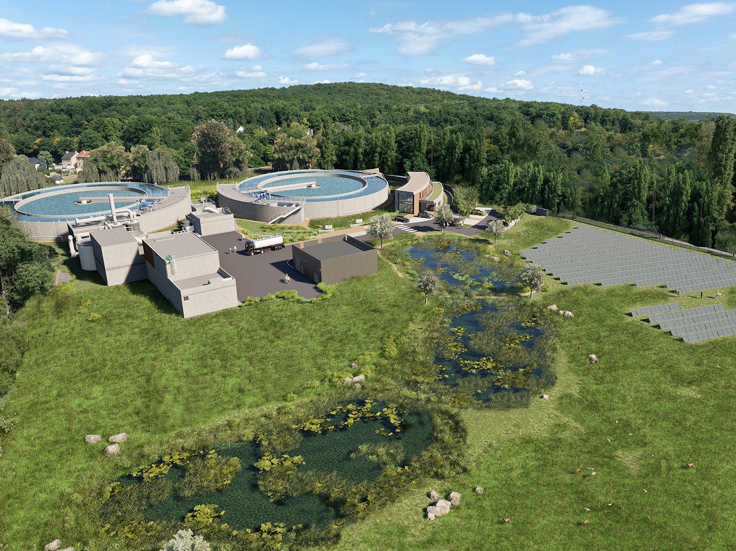 Projection de la future station d'épuration.