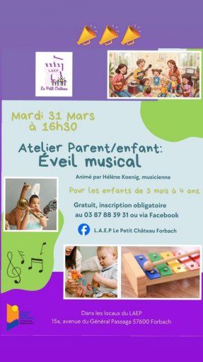 Atelier Parent/Enfant : éveil musical